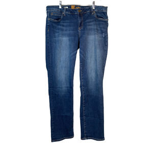 Kut from the Kloth Katy Boyfriend Denim Jeans Stretch Blue KP799MC3R Size 14